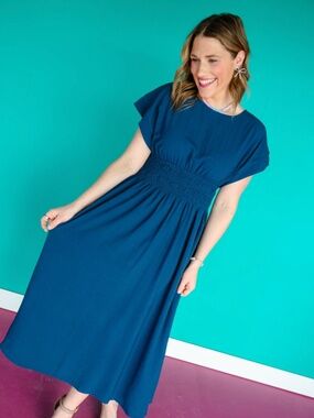 Storia Mariana French Navy Maxi Dress Size Small